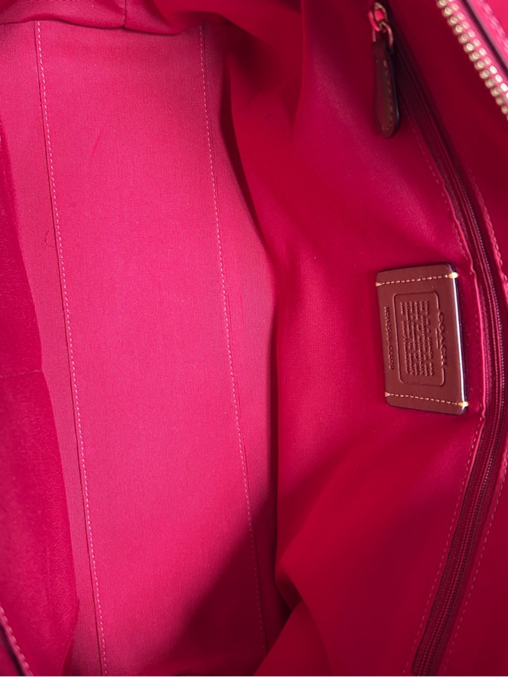 Coach Station Walnut Red Signature Canvas Leather Shoulder Bag Excellent - Picture 6 of 10